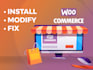 install, modify, fix, woocommerce website