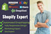 build shopify dropshipping store and branded shopify website