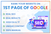provide monthly SEO service for 1st page google rankings