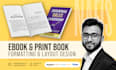 do book design, book layout, ebook formatting and layout design in indesign