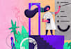 create digital illustrations for screen or print media