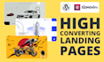 design a professional wordpress landing page, sales page, or squeeze page