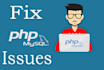 fix your php, html, css, js, mlmtree, barcode issues