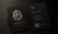 design a luxury business card with gold foil