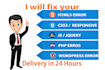develop a website and fix  your elementor or wordpress issues