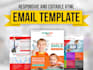 create responsive mjml, HTML email template, and email signature