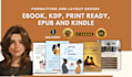 create professional ebook design, print book, PDF and paperback
