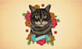 draw custom pet portrait in unique floral tattoo style