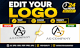 edit logo redraw modify text and change color within 24 hours