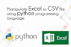 manipulate csv and excel with python