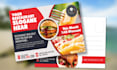 design amazing restaurant postcard, recipe card, eddm
