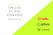 create twilio plivo vonage applications using js PHP python