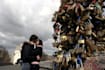 leave a lock in romantic bridge in rome