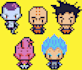 do a cute pixel art of you and four friends