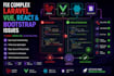 fix complex PHP laravel, vue, react and bootstrap issues
