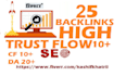 25 unique trust flow and citation flow backlinks on high da