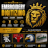 digitize embroidery logo in pes dst fast