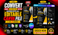 convert your ai, PSD, PDF, or png design into an editable canva file