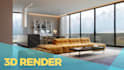 visualize a realistic 3d interior design render