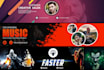 design catchy youtube banner, channel art