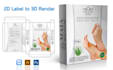 do your product label into 3d box 3drender