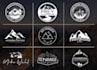 make 2 hand draw mountain, hiking or adventure   logo