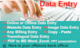 do online data entry or offline data entry ,web research