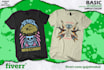draw custom t shirt design and illustration