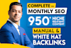 do monthly off page SEO service using authority white hat dofollow backlink