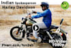 be your spokesperson sitting on harley davidson motorcycle