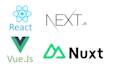 develop, install and deploy react, next js, vue js or nuxt web application