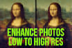 do photo enhancement, photo restoration and enhance images