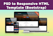 convert figma to responsive HTML template with bootstrap