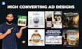 design static facebook or meta ad creative, ad image, ads design