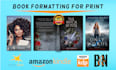 print book cover formatting for KDP paperback hardcover acx and ebook