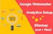 setup your sitemap, webmaster and analytics to boost your rankings