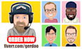 draw cute cartoon portrait, avatar, profile picture