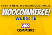 build, redesign, or customize your woocommerce website
