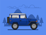 do unique vehicle illustration in flat design style