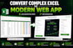 convert excel into a modern web calculator