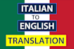 translate for you up to 600 words from italian into english