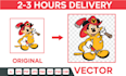 do vector tracing logo, vectorize image in 1 to 2 hours