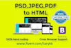 convert PSD to html css responsive