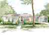 draw architectural concept, interior render, exterior hand drawn sketch