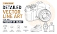draw detailed vector line art for any product or object