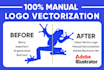 vectorize and convert ai generated logo design manually