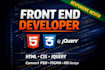 front end developer for HTML, CSS, and jquery