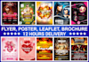 design flyer, poster, brochure, raffle tickets, leaflets