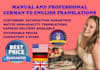 provide professional manual german to english translation