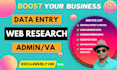 do professional data entry, email collection, web research, excel data cleaning